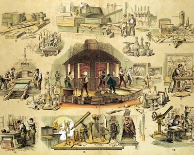 Glastillverkning, c1870 av Unbekannt