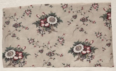 Glaserat chintzfragment, ca. 1830. av Unbekannt