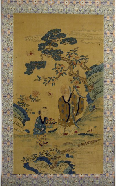 God of Longevity Shoulao och pojke, 1800-talet. av Unbekannt