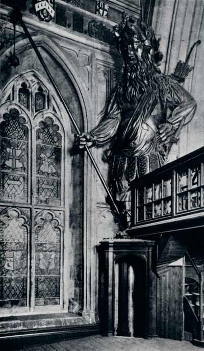 Gog Gogmagog, en av de två stadsjättarna som brändes i London Guildhall-branden, 1940 av Unbekannt