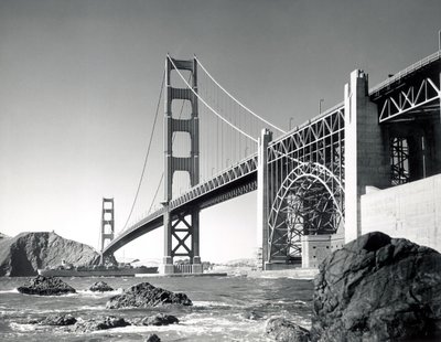 Golden Gate Bridge 1950, Kalifornien (s/v foto) av Unbekannt