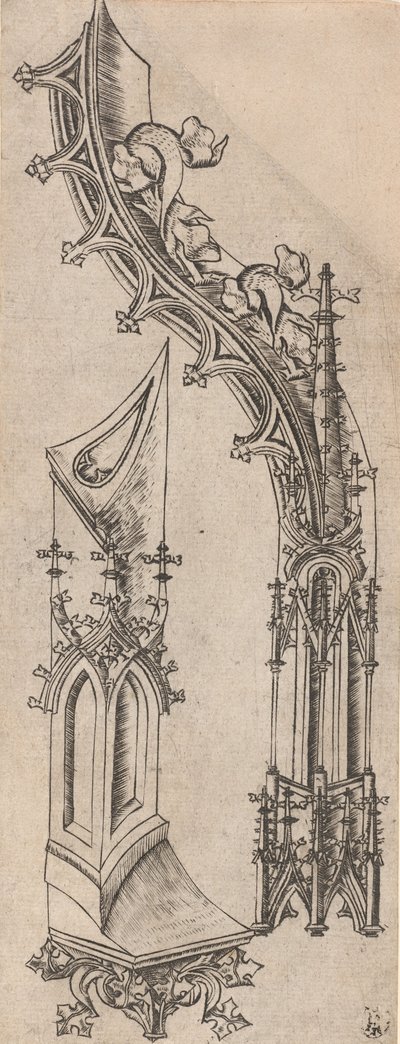 Gotisk bokstav D, ca. 14801500. av Unbekannt