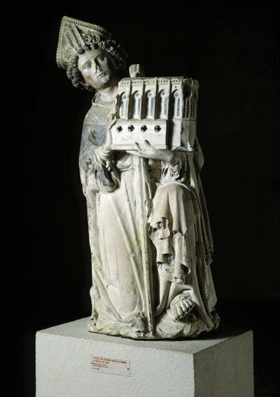 Gotisk konst: representation av Jean Tissandier, eveque av Rieux-Volvestre som donator. Staty av kapellet i Rieux i Cordeliers-kyrkan gjord av Rieux mästare ca 1333-1334 Polykrom sten. cm 132 Toulouse av Unbekannt