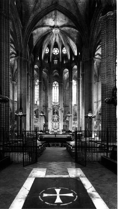 Gotisk konst: utsikt över kören i katedralen Saint Eulalia. 1298. Barcelona, Spanien av Unbekannt