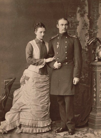 Storhertiginnan Anastasia Mikhailovna av Ryssland och storhertig Fredrik Francis III, 1878. av Unbekannt