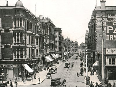 Grant Avenue ser norrut från Market Street, San Francisco, USA, 1895. av Unbekannt