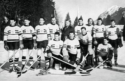 Storbritanniens ishockeylag, olympiska vinterspelen, Garmisch-Partenkirchen, Tyskland, 1936 av Unbekannt