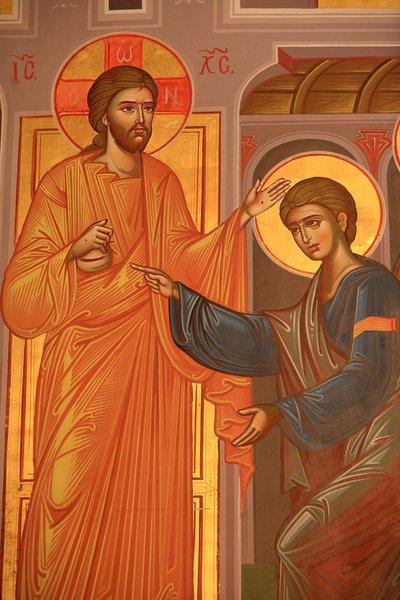 Grekisk-ortodox ikon som visar Kristus som visar sina sår Thessalonique Grece av Unbekannt