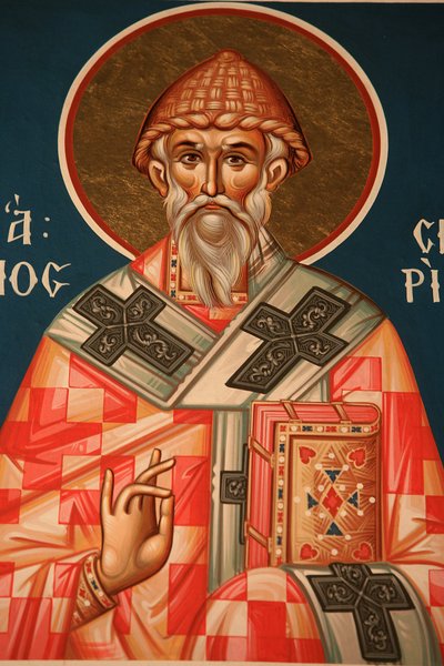 Grekisk-ortodox ikon som föreställer Saint Spiridon Thessalonique Grekland av Unbekannt