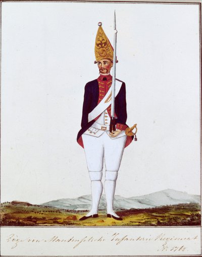 Grenadier vid regementet Zöge von Manteuffel, 1762 av Unbekannt