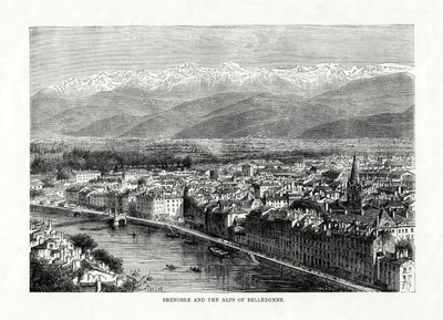 Grenoble och Alperna i Belledonne, Frankrike, 1879 av Unbekannt