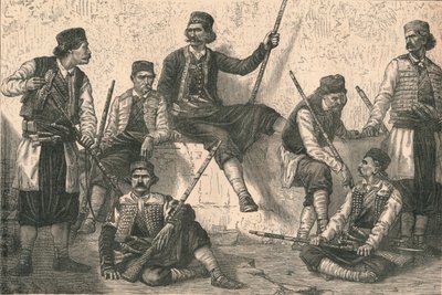 Grupp av montenegriner, c1879. av Unbekannt