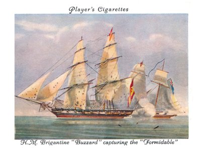H.M.Brigantine Buzzard fångar the Formidable, 1936. av Unbekannt