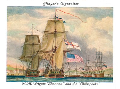 H.M. Frigate Shannon and the Chesapeake, 1936. av Unbekannt