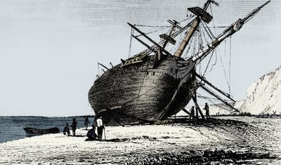 HMS Beagle lades iland, Rio Santa Cruz, Patagonien, Sydamerika, 1834 1839 av Unbekannt
