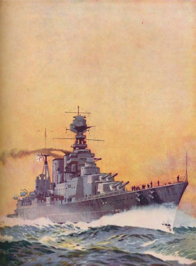 HMS Hood lades ner 1916 och färdigställdes 1920, 1937 av Unbekannt