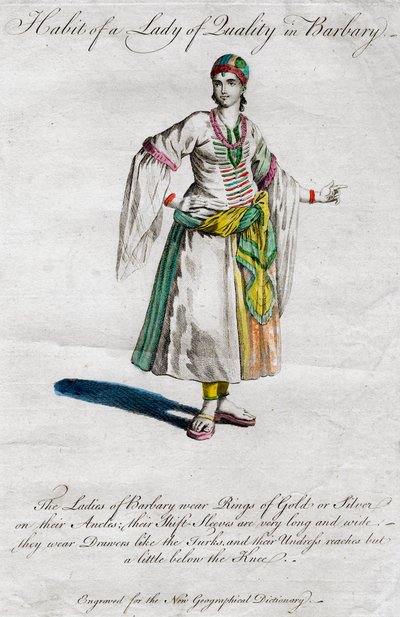 Habit of a Lady of Quality i Barbary, 1700-1800-talet av Unbekannt
