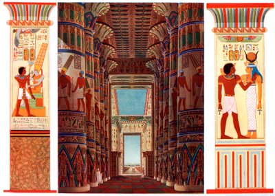Hall of Columns i det stora templet i Karnak, Egypten, 1933-1934 av Unbekannt