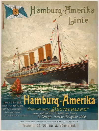 Hamburg-America Line. Tyskland, Hamburg, 1899 av Unbekannt