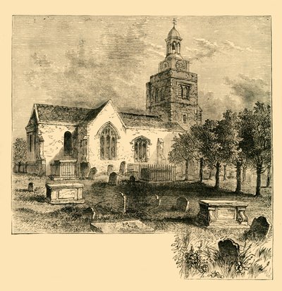 Hammersmiths församlingskyrka, år 1820, c1878. av Unbekannt