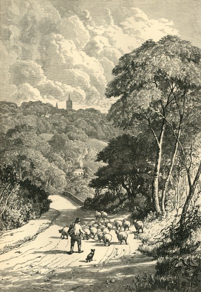 Hampstead, från Kilburn Road, c1876. av Unbekannt
