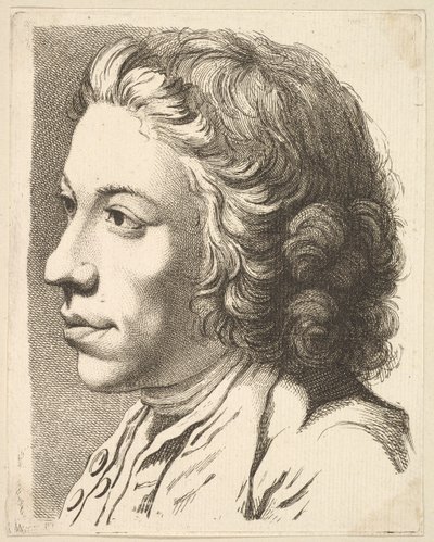 Chef för en man i profil, från Livre de Têtes Gravées efter F. Boucher och andra..., 1700-talet. av Unbekannt