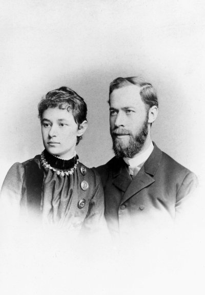 Heinrich Hertz , tysk fysiker, med sin fru Elizabeth av Unbekannt