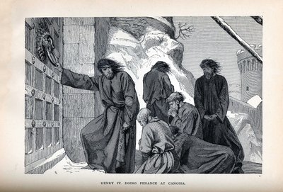Henry IV gör bot i Canossa, 1882 av Unbekannt