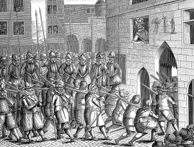 Henrik IV av Frankrike tittar på spanjorernas avgång från Paris, 22 mars 1594 av Unbekannt