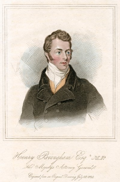 Henry Peter Brougham, 1:e baron Brougham och Vaux, skotsk advokat och politiker, c1820 av Unbekannt