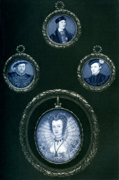 Henrik VII, Henrik VIII, Edward VI, Elizabeth I, 1500-talet, 1896 av Unbekannt