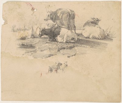 Boskapsbesättning, 1800-talet. av Unbekannt