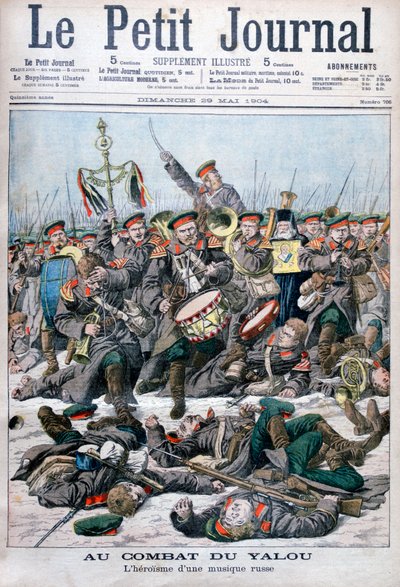 Ett ryskt militärbands hjältemod, Battle of Yalu River, Rysk-japanska kriget, 1904 av Unbekannt