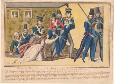 De polska mödrarnas hjältemod under konvojering av sina barn till Ryssland, 1832 av Unbekannt