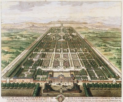 Herrenhausen: Slott och trädgårdar, ca. 1745 av Unbekannt