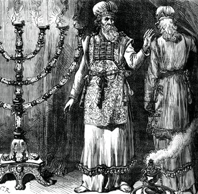Överstepräster, visar efoden och linnekläderna, c1880 av Unbekannt