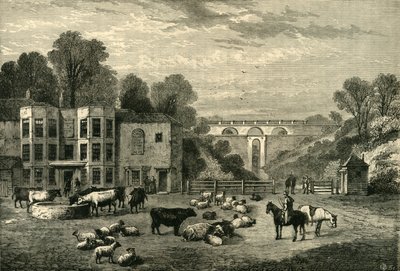 Highgate Archway Gate and Tavern 1825, c1876. av Unbekannt