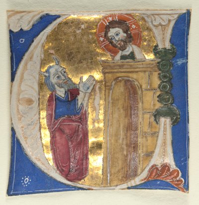 Historikerad initial U Utskuren ur en bibel, 1200-talet. av Unbekannt