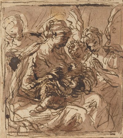 Heliga familjen, 1600-talet. av Unbekannt