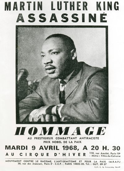 Homage till Martin Luther King, 1968 av Unbekannt