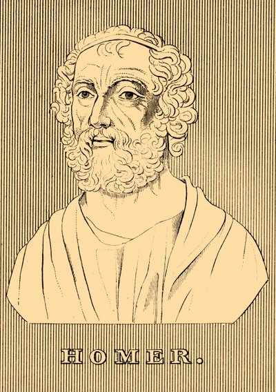 Homeros, c800-701 f.Kr., 1830. av Unbekannt