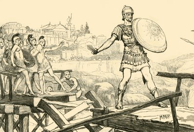 Horatius Cocles försvarar bron, 1890. av Unbekannt