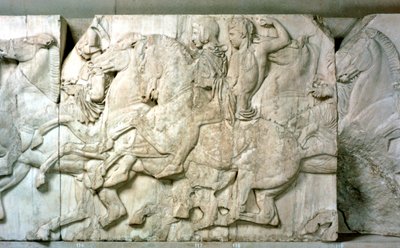 Ryttare från Parthenonfrisen, 438-432 f.Kr av Unbekannt