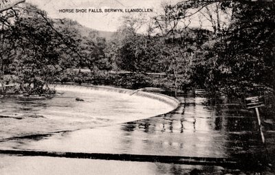 Horseshoe Falls vid floden Dee, nära Llangollen, Wales, tidigt 1900-tal av Unbekannt
