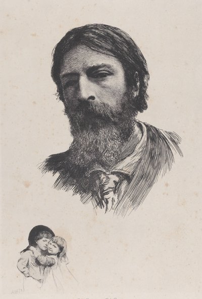 Hubert Herkomer A.R.A. och hans barn, efter 1879. av Unbekannt