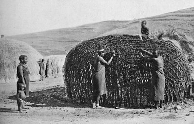 Hyddbyggnad i Zululand, 1912 av Unbekannt