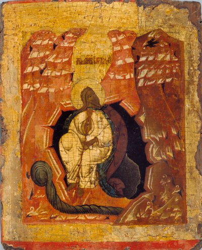 Ikon av Elia matad av en kråka, 1400-1500-talet 1401-1600 av Unbekannt