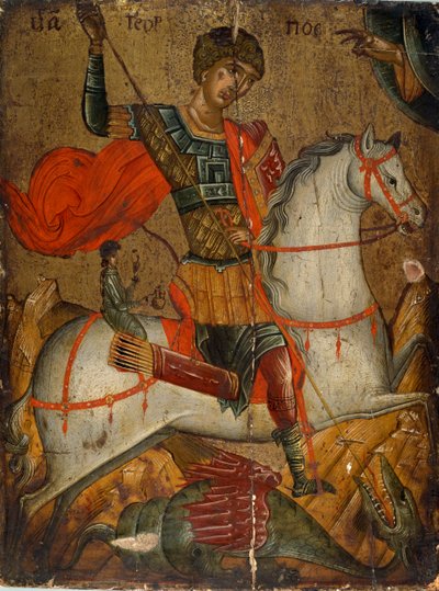 Ikon av St George som dödar draken, 1400-1500-talet av Unbekannt