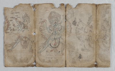 Ikonografisk teckning av tantriska upplysta varelser a tergo, ca. 1500. av Unbekannt