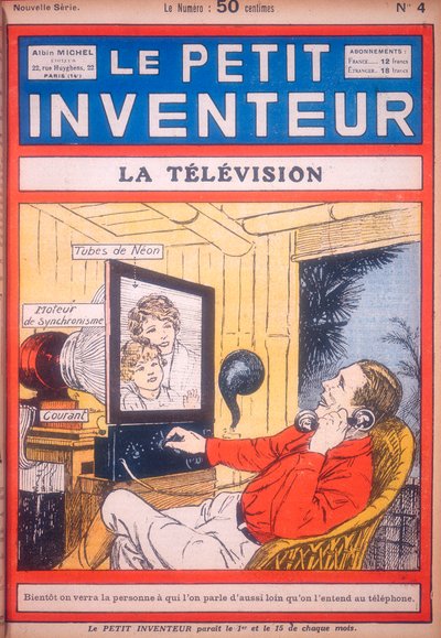 Idé för en videotelefon som använder neonrör för att visa bilden, c1927 av Unbekannt